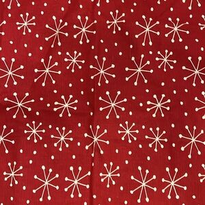 Crate & Barrel Burgundy Snowflake Hand Towel